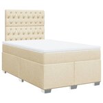 vidaXL Sommier à lattes de lit avec matelas Crème 120x200 cm Tissu