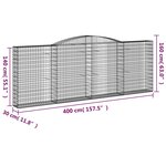 vidaXL Paniers à gabions arqués 15 Pièces 400x30x140/160 cm Fer galvanisé
