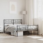 vidaXL Cadre de lit métal sans matelas avec pied de lit noir 120x190cm