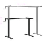 vidaXL Cadre de bureau debout noir (94-135)x60x(70-114) cm acier