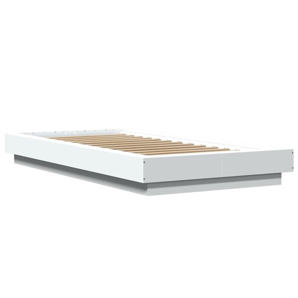 vidaXL Cadre de lit blanc 90x190 cm bois d'ingénierie