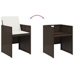 vidaXL Ensemble à manger de jardin et coussins 11 Pièces marron rotin