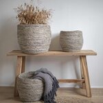 Banc + Tabouret en teck BARCELONA 50/ 90 cm