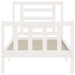 vidaXL Cadre de lit avec tête de lit blanc 90x200 cm bois massif