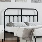 vidaXL Tête de lit métal noir 120 cm