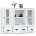 vidaXL Buffets 3 Pièces blanc bois d'ingénierie