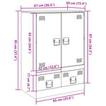 vidaXL Buffet haut rose 67x39x95 cm acier