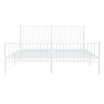 vidaXL Cadre de lit métal avec tête de lit/pied de lit blanc 200x200cm