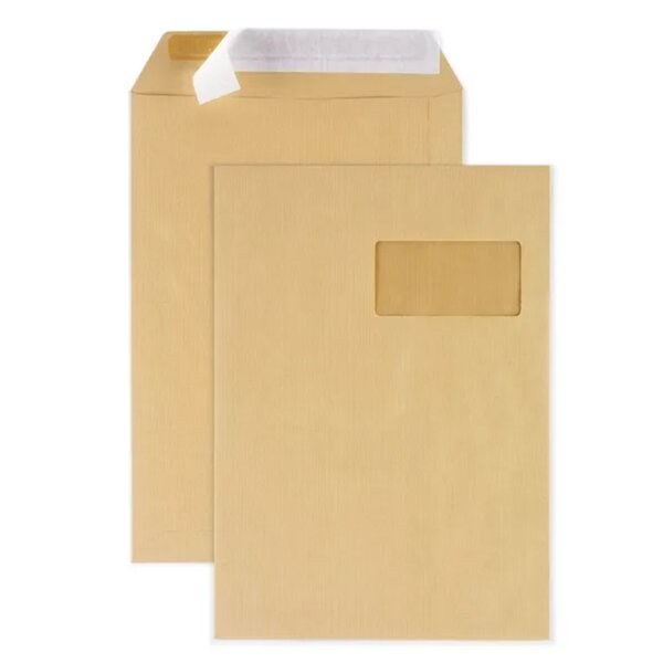 50 pochettes papier kraft avec fenêtre - 22 9 x 32 4 cm
