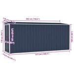 vidaXL Abri de jardin mural Anthracite 118x382x178 cm Acier