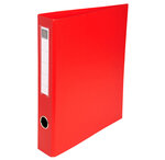 Classeur rembordé pvc 4 anneaux en d de 40mm en 3ème de couverture - a4 maxi - rouge - x 15 - exacompta