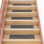 vidaXL Tapis d'escalier autocollants rectangulaire 15 Pièces 76x20 cm