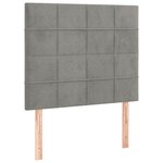 vidaXL Sommier à lattes de lit et matelas Gris clair 100x200cm Velours
