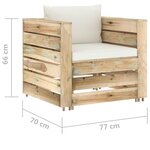 vidaXL Salon de jardin 2 Pièces avec coussins vert bois imprégné