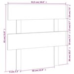 vidaXL Tête de lit 93 5x3x81 cm Bois massif de pin