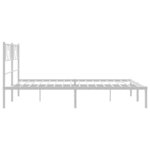 vidaXL Cadre de lit métal avec tête de lit blanc 135x190 cm