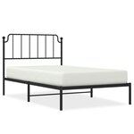 vidaXL Cadre de lit métal avec tête de lit noir 107x203 cm