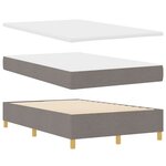 vidaXL Lit à sommier à ressorts avec matelas Taupe 120x200 cm Tissu
