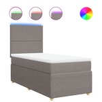 vidaXL Sommier à lattes de lit avec matelas Taupe 100x200 cm Tissu