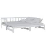 vidaXL Lit coulissant Blanc 2x(90x200) cm Bois de pin massif