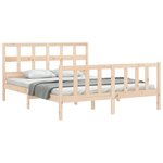 vidaXL Cadre de lit avec tête de lit 160x200 cm bois massif