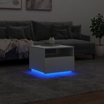vidaXL Table basse avec lumières LED blanc 50x49x40 cm