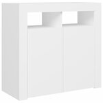 vidaXL Buffet avec lumières LED Blanc 80x35x75 cm