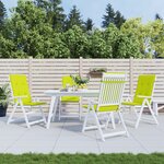 vidaXL Coussins de chaise de jardin à dossier haut lot de 4 vert vif