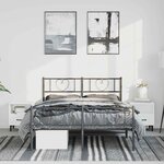 vidaXL Cadre de lit métal sans matelas avec pied de lit noir 135x190cm