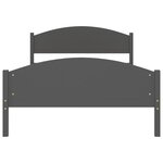 vidaXL Cadre de lit Gris foncé Bois de pin massif 120x200 cm