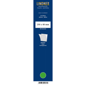 Bandes simple soudure 210 x 40 mm pour timbres-poste. Fond - Transparent