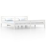 vidaXL Cadre de lit Blanc Bois massif 200x200 cm