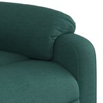 vidaXL Fauteuil inclinable de massage Vert foncé Tissu