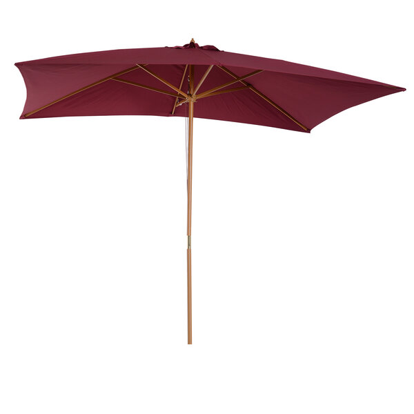 Parasol droit rectangulaire de jardin 2 95L x 2l x 2 55H m rouge bordeaux