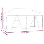 vidaXL Tente de réception pliable avec 4 parois 3x6 m Acier Crème