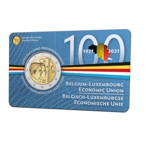 Monnaie 2 euros belgique 2021 coincard version flamand -  union économique
