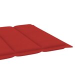 vidaXL Chaises longues lot de 2 avec coussin rouge Bois de teck solide