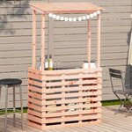 vidaXL Table de bar d'extérieur et toit 112 5x57x195 5 cm bois massif