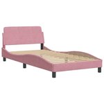 vidaXL Cadre de lit sans matelas Hanko rose 100x200 cm velours