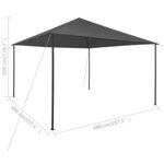 vidaXL Belvédère 4x4x3 m Anthracite 180 g/m²