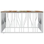 vidaXL Table basse argenté acier inoxydable/bois massif récupération