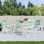 vidaXL Coussins de chaise à dossier haut lot de 4 modèle de feuille