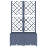 vidaXL Jardinière avec treillis Gris foncé 80x40x136 cm PP