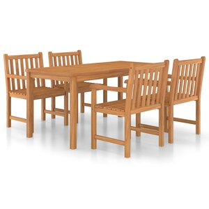 vidaXL Ensemble de salle à manger de jardin 5 pièces 160 x 80 cm en bois de teck massif