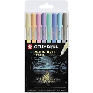 Etui de 8 Stylos Roller Gel Gelly Roll Moonlight Pastel SAKURA