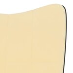 vidaXL Chaise de relaxation avec tabouret Blanc crème Velours et PVC
