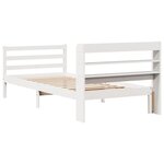 vidaXL Cadre de lit avec tête de lit blanc 90x190cm bois de pin massif
