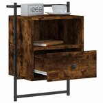 vidaXL Table de chevet murale 2 Pièces chêne fumé 40x30x61 cm