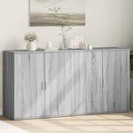 vidaXL Buffets 2 Pièces sonoma gris 79x38x80 cm bois d'ingénierie