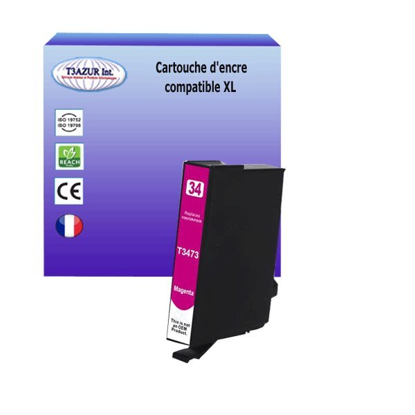 Cartouche Compatible pour Epson T3473 / T3463 (34XL) Magenta - T3AZUR